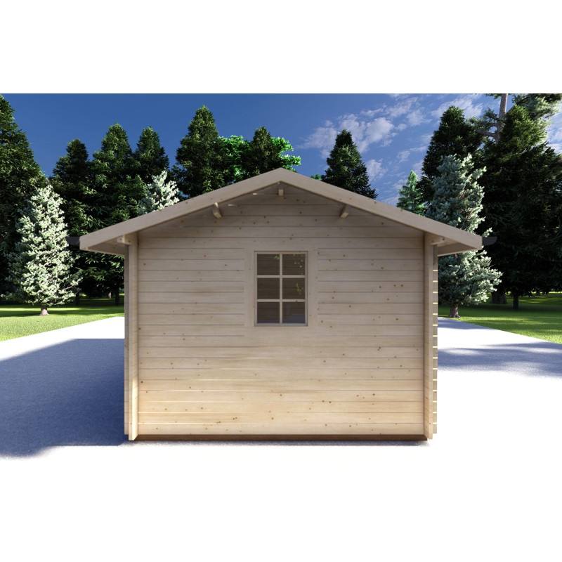Casita de madera LUNA 5x3, 40mm, lado izquierdo