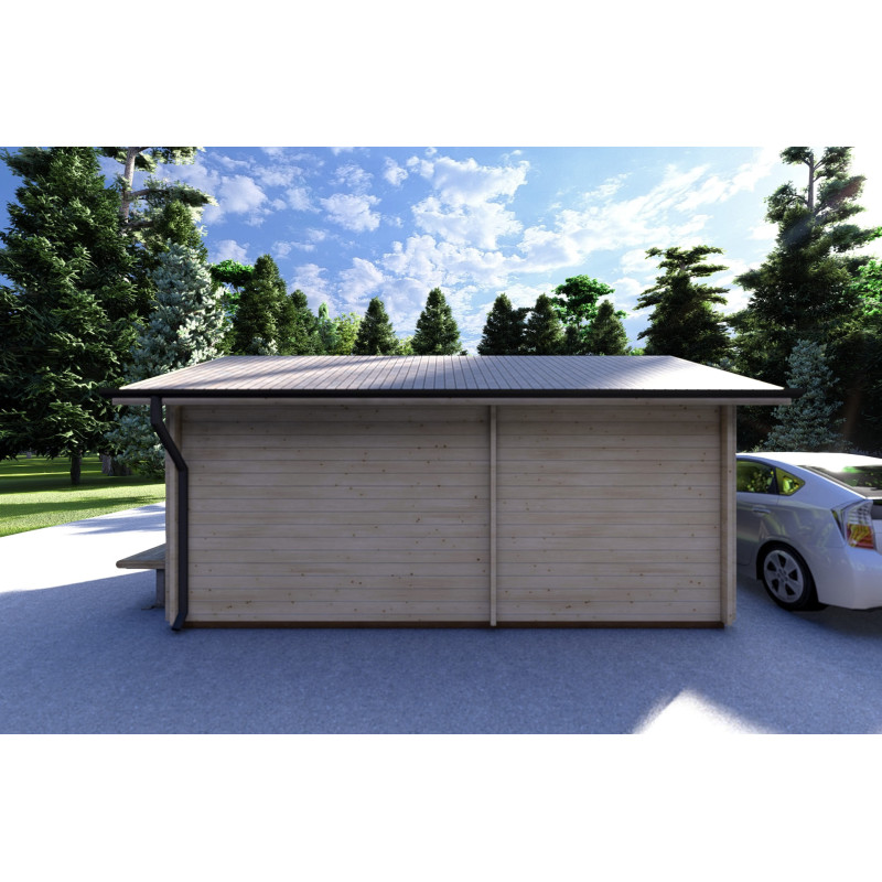 Casita de madera LUNA 5x3, 40mm, parte trasera