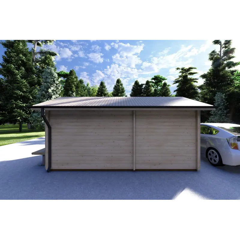 Casita de madera LUNA 5x3, 40mm, parte trasera