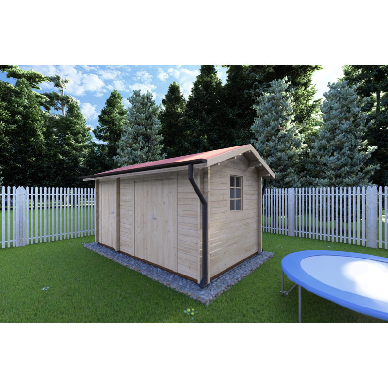 Casa de madera para jardín BETTA 4x2.5, 40mm, frente lado derecho