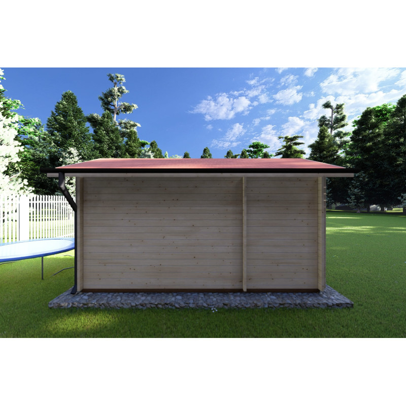 Casa de madera para jardín BETTA 4x2.5, 40mm, parte trasera