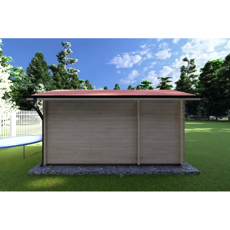 Casa de madera para jardín BETTA 4x2.5, 40mm, parte trasera