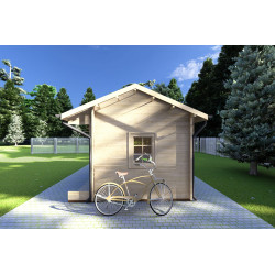 Casita de madera ROSA 5x3.5, 40mm, lado derecho