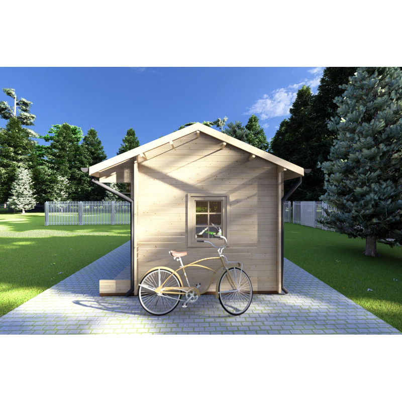 Casita de madera ROSA 5x3.5, 40mm, lado derecho
