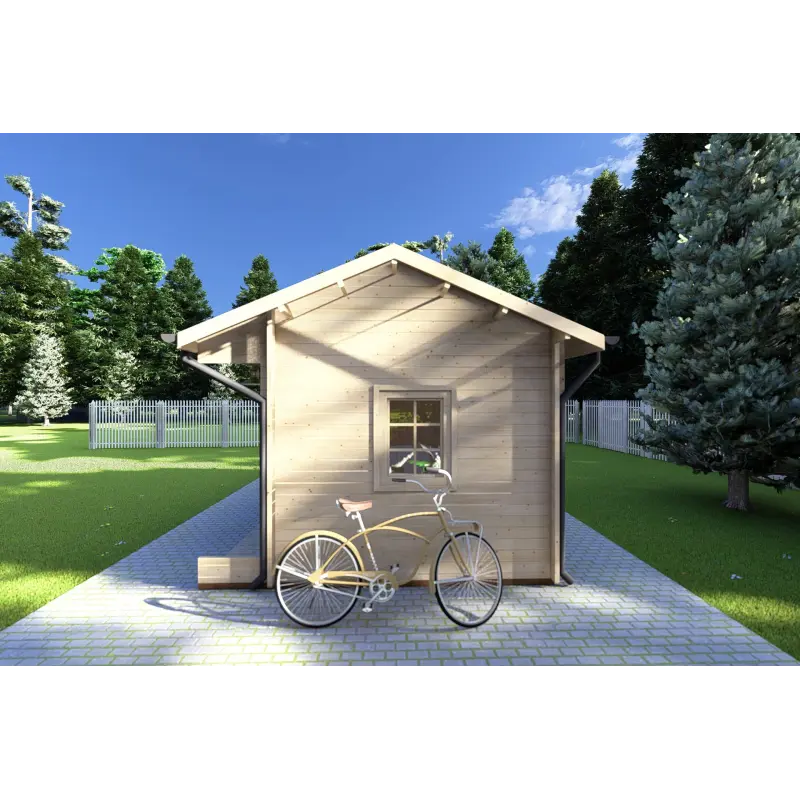 Casita de madera ROSA 5x3.5, 40mm, lado derecho