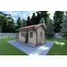Casita de madera ROSA 5x3.5, 40mm, frente lado derecho