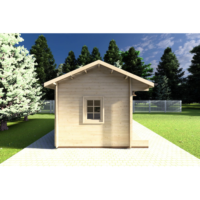 Casita de madera ROSA 5x3.5, 40mm, lado izquierdo
