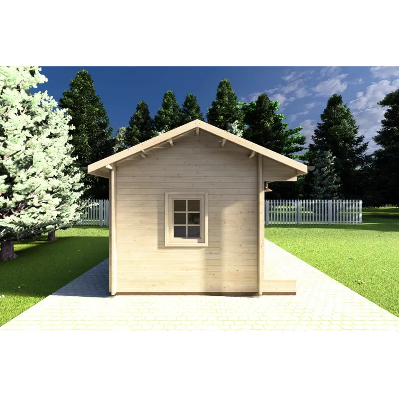 Casita de madera ROSA 5x3.5, 40mm, lado izquierdo