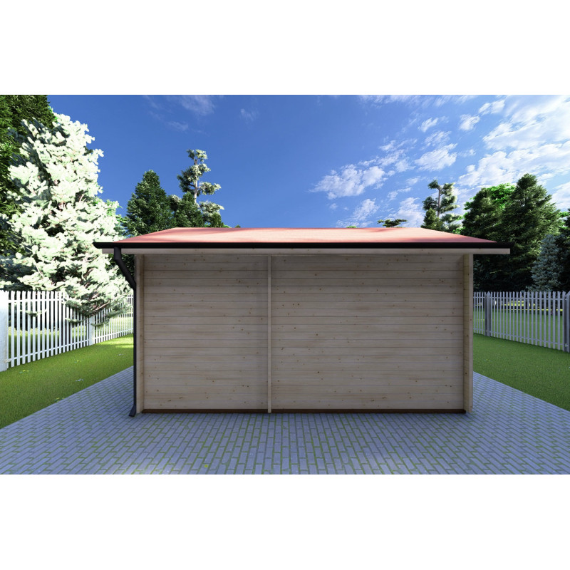 Casita de madera ROSA 5x3.5, 40mm, parte trasera