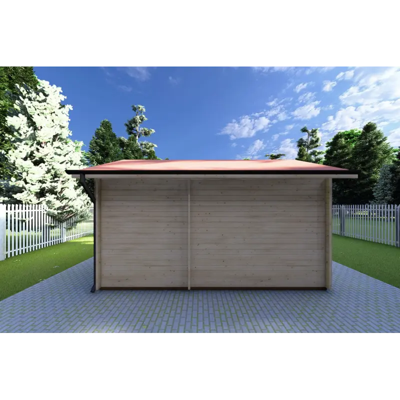 Casita de madera ROSA 5x3.5, 40mm, parte trasera