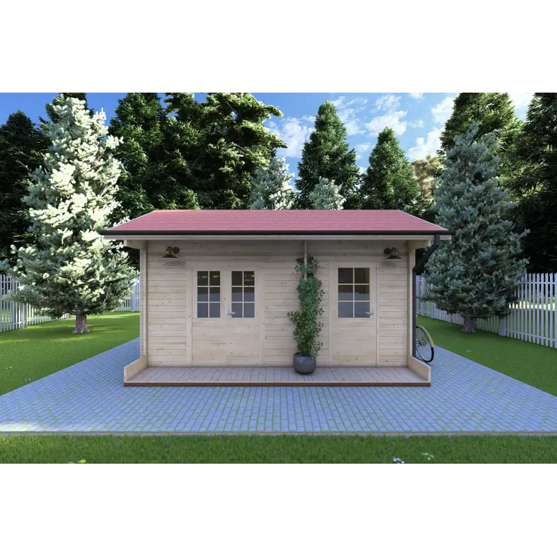 Casita de madera ROSA 5x3.5, 40mm, vista frontal
