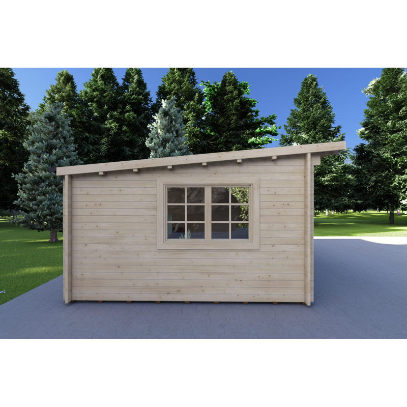 Cobertizo de madera DESY 5x4, 40mm, lado izquierdo
