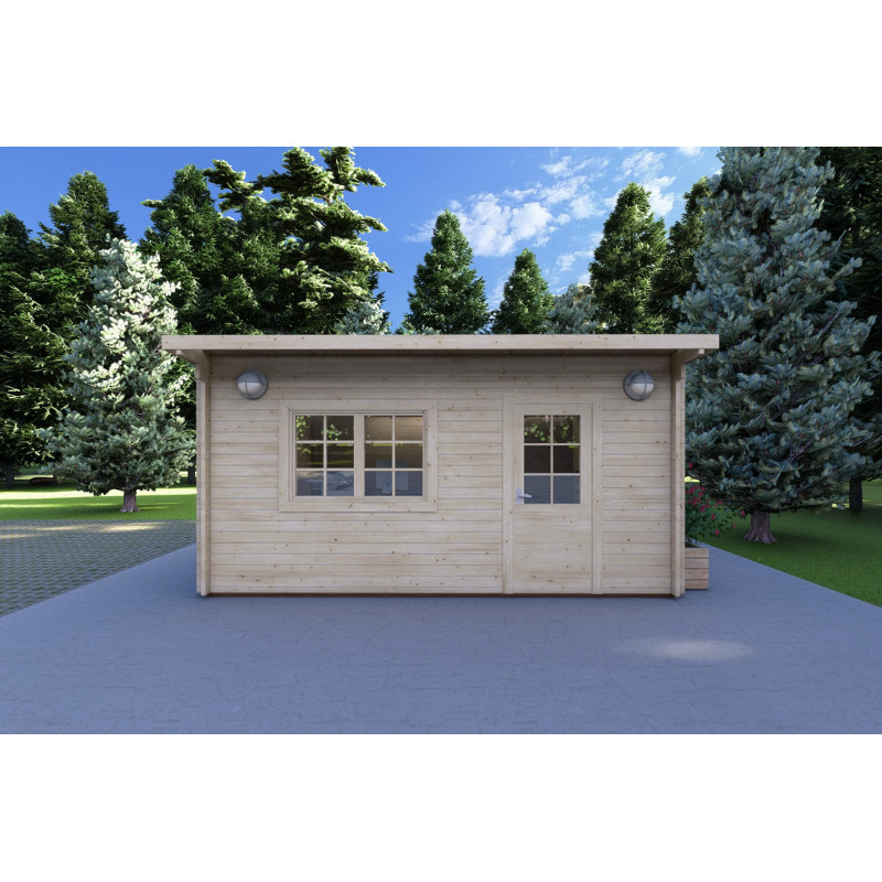 Cobertizo de madera DESY 5x4, 40mm, vista frontal