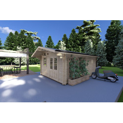 Casa de madera para jardín ARIANNA 4x5, 40mm, frente lado derecho