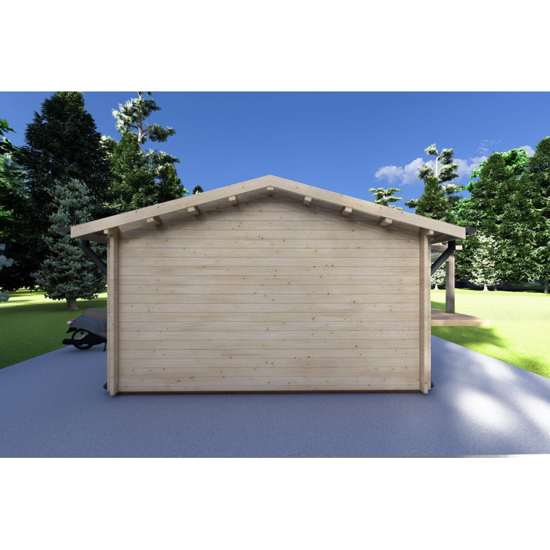 Casa de madera para jardín ARIANNA 4x5, 40mm, parte trasera