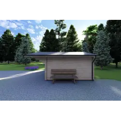 Casita de madera AUDREY 4x4, 40mm, lado derecho