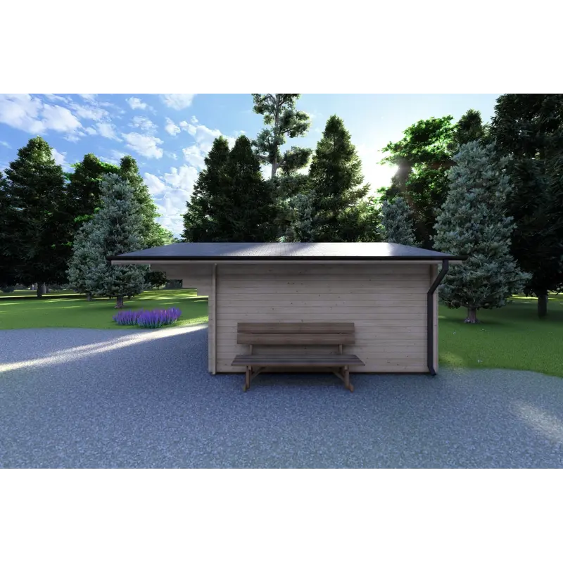 Casita de madera AUDREY 4x4, 40mm, lado derecho