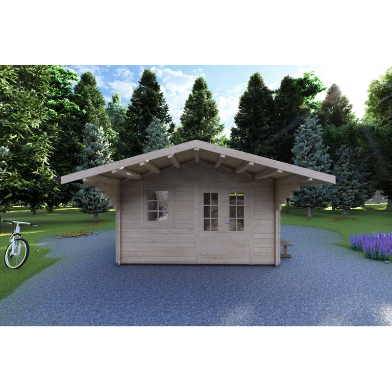 Casita de madera AUDREY 4x4, 40mm, vista frontal