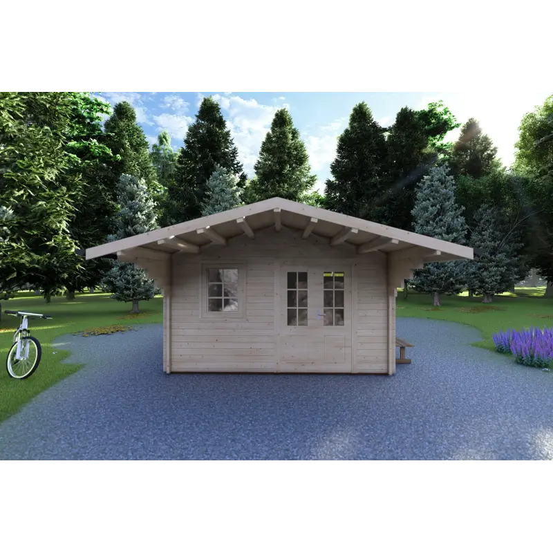 Casita de madera AUDREY 4x4, 40mm, vista frontal