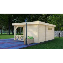 Casita de jardín ASIA 6x4, 44mm, lado derecho