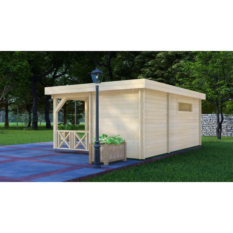 Casita de jardín ASIA 6x4, 44mm, lado derecho