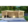Casa de madera para jardín REBECCA 6x6, 44mm, frente lado derecho