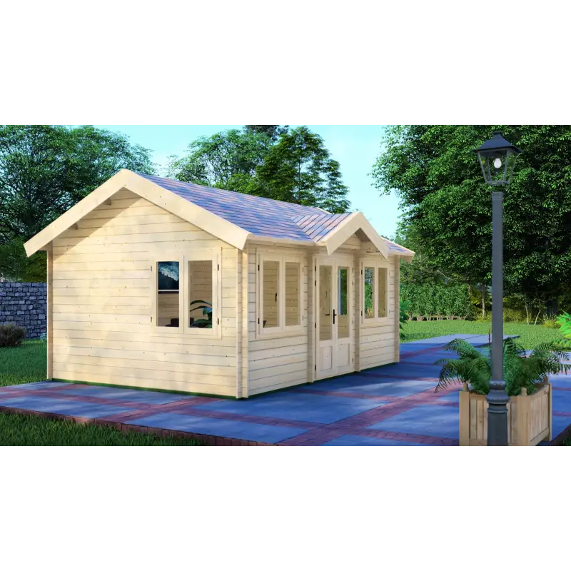 Casa de madera para jardín GRACE 5.5x4, 44mm, lado izquierdo