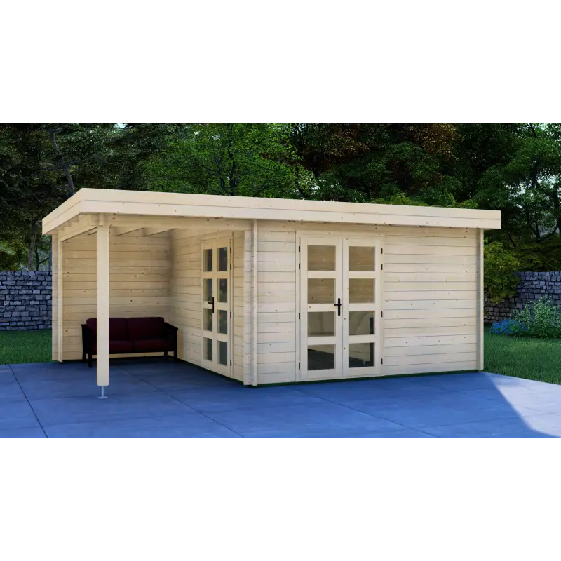 Casita de madera GISELLE 4x6, 44mm, lado derecho
