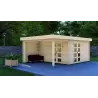 Casita de madera GISELLE 4x6, 44mm, frente lado derecho