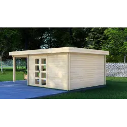 Casita de madera GISELLE 4x6, 44mm, parte trasera