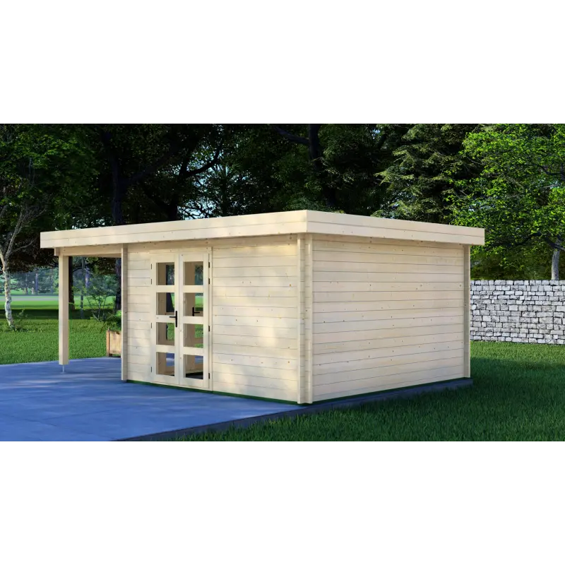 Casita de madera GISELLE 4x6, 44mm, parte trasera