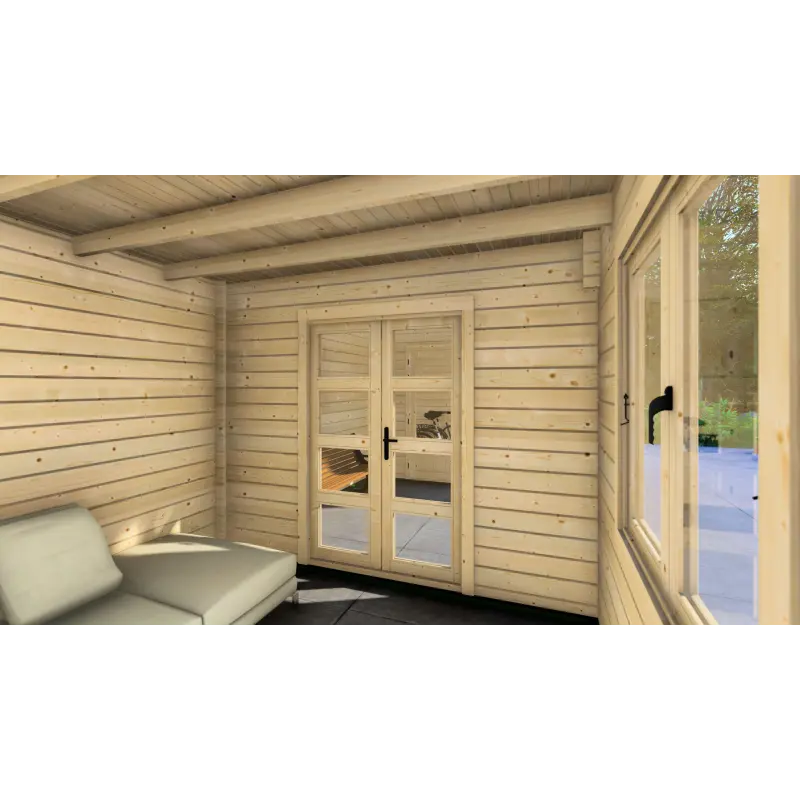Cobertizo de madera FIAMMETTA 3x8, 44mm, interior