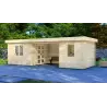 Cobertizo de madera FIAMMETTA 3x8, 44mm, frente lado derecho