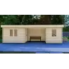 Cobertizo de madera FIAMMETTA 3x8, 44mm, vista frontal