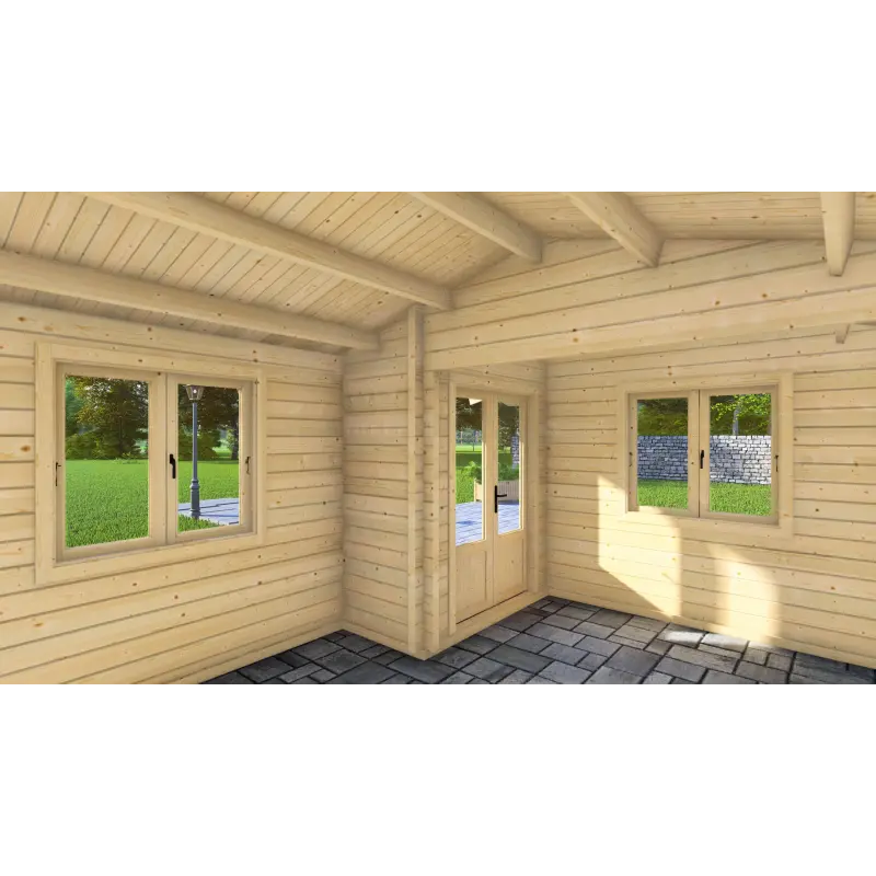 Casa de madera para jardín MONICA 5x4, 68mm,  interior