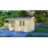 Casa de madera para jardín MONICA 5x4, 68mm,  frente lado derecho