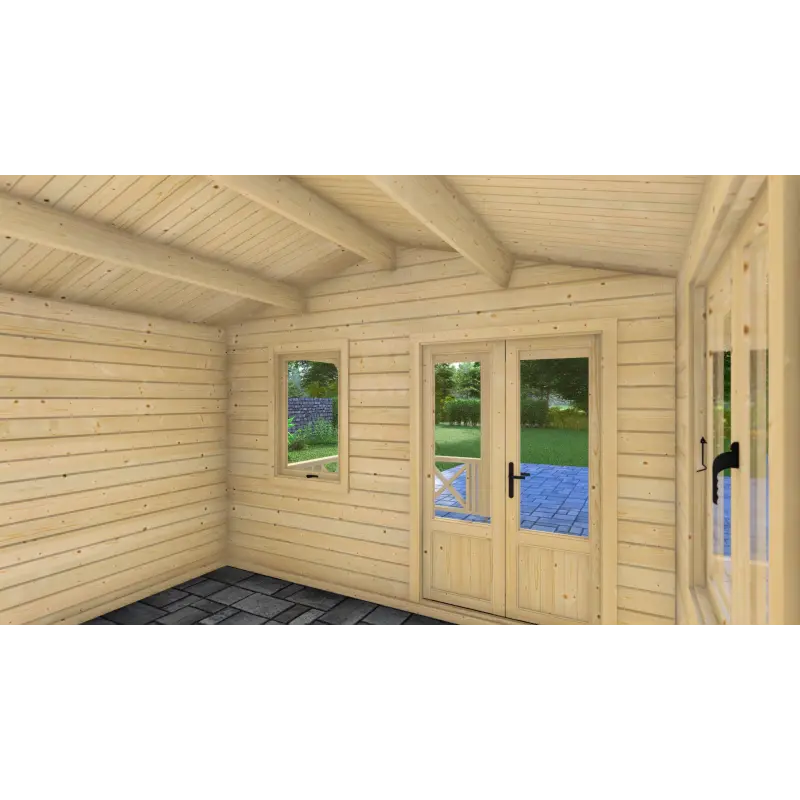 Casa de madera para jardín NICOLE 6x4, 68mm, interior