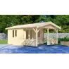 Casa de madera para jardín NICOLE 6x4, 68mm, frente lado izquierdo