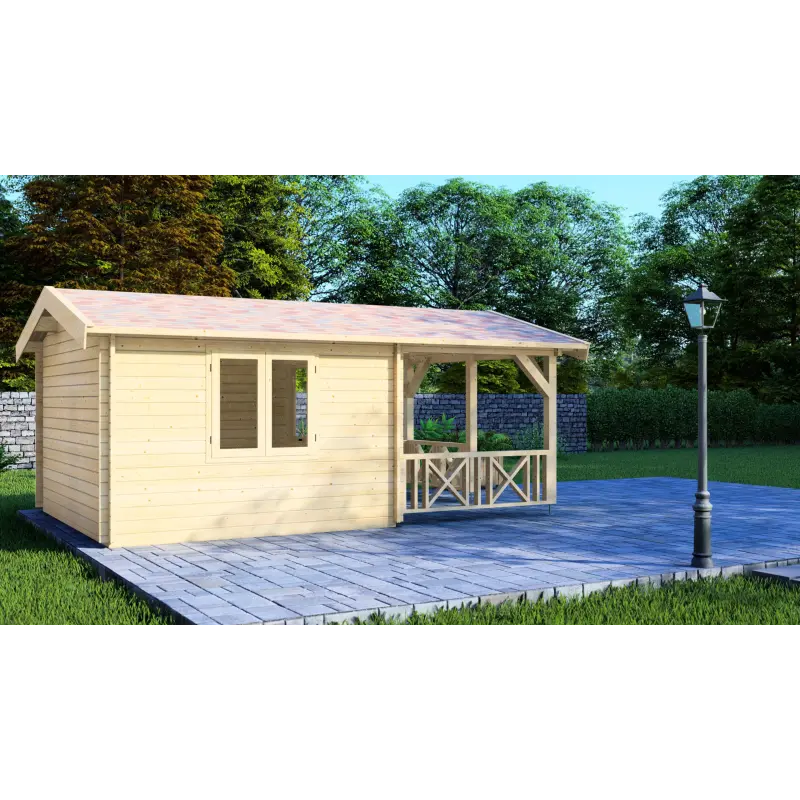 Casa de madera para jardín NICOLE 6x4, 68mm, lado izquierdo