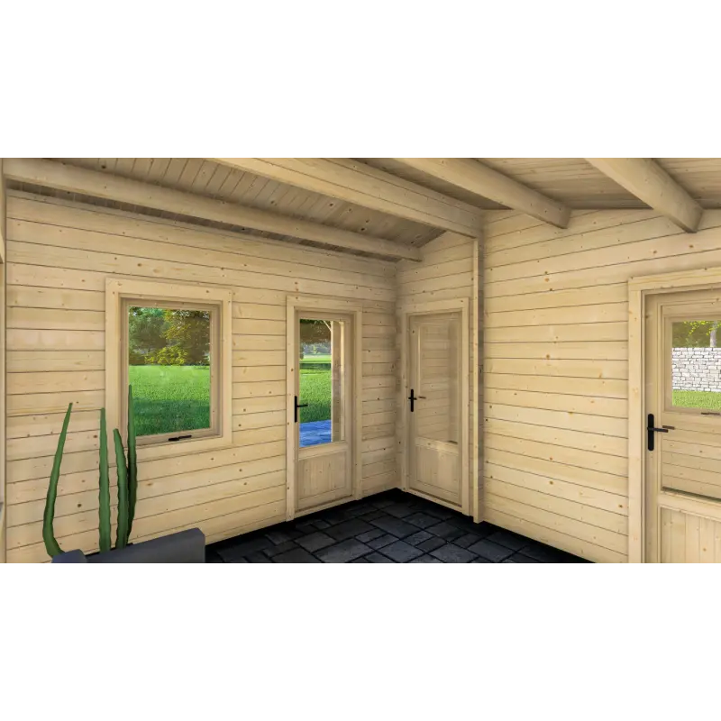 Casa de madera para jardín ZOE 6x4.5, 68mm, interior