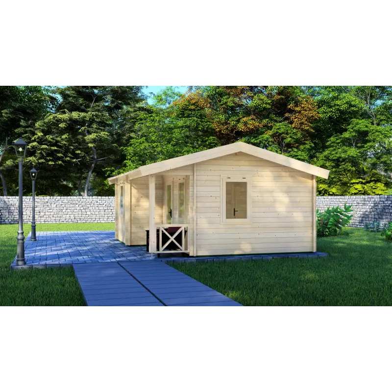 Casa de madera para jardín ZOE 6x4.5, 68mm, lado derecho