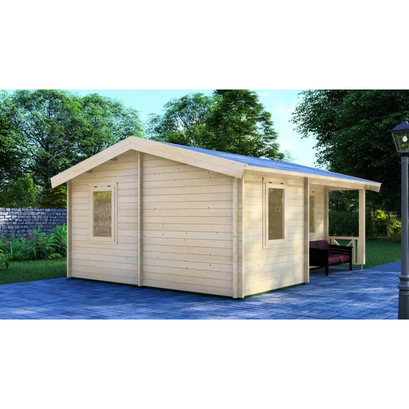 Casa de madera para jardín ZOE 6x4.5, 68mm, lado izquierdo