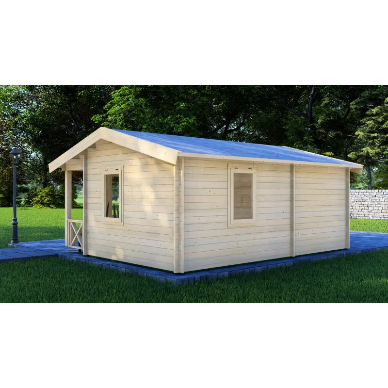 Casa de madera para jardín ZOE 6x4.5, 68mm, parte trasera lado derecho
