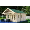 Casa de madera para jardín GIORGIA 4.5x6, 44mm, frente lado derecho