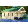 Casa de madera para jardín GIORGIA 4.5x6, 44mm, frente lado izquierdo