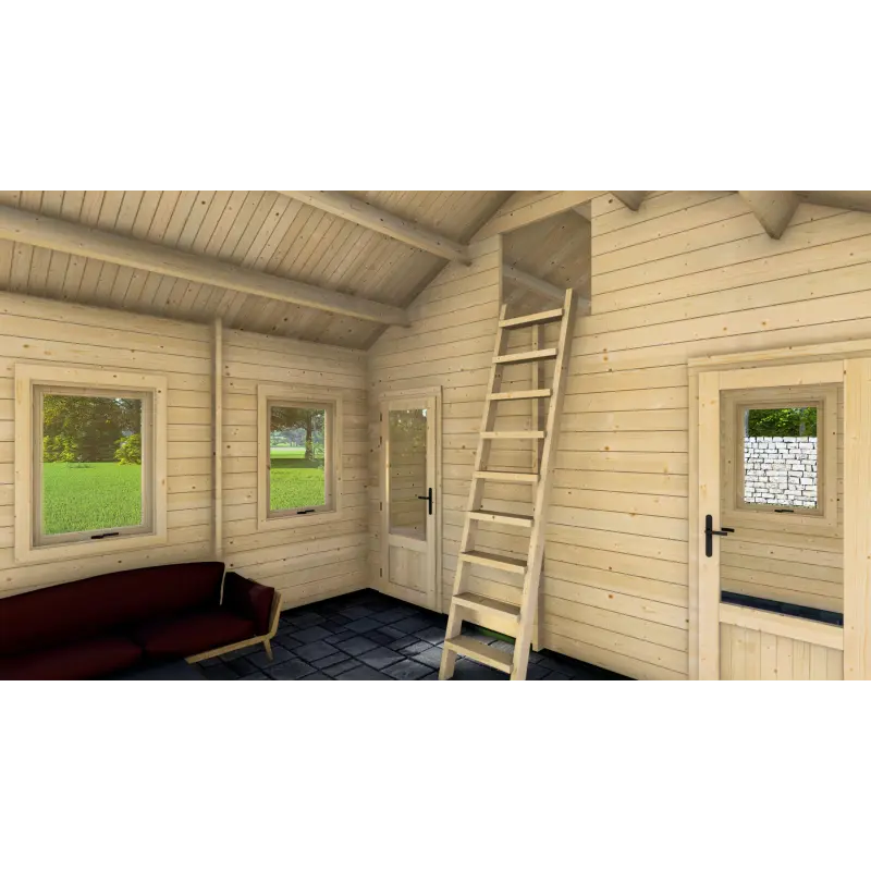 Casa de madera para jardín GIORGIA 4.5x6, 44mm, interior