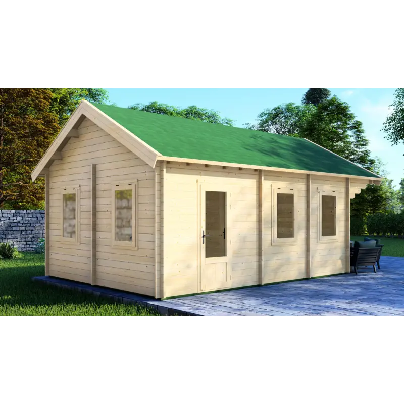 Casa de madera para jardín GIORGIA 4.5x6, 44mm, lado izquierdo