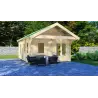 Casa de madera para jardín GIORGIA 4.5x6, 44mm, vista frontal