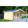 Casita de madera CLARISSA 4x5, 44mm, frente lado izquierdo
