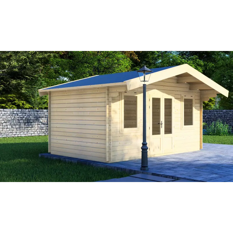 Caseta de jardín KATE 3x5, 44mm, frente lado izquierdo